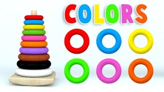 Learn Colors with Color Stack Rings and More Colours Videos for Children [upl. by Kauffmann]