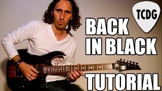 Como tocar Back in Black en guitarra eléctrica ACDC Tutorial fácil para principiantes TCDG [upl. by Smailliw]