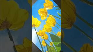 how to draw tulips in sunlight acrylic painting tutorial acrylicpainting artpainting [upl. by Hiram]