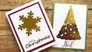 Easy Foiled Christmas Cards with Free Printables [upl. by Brownley782]