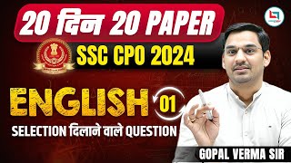 SSC CPO  20 Days SSC CPO English Challenge  SSC CPO English Day  1  English by Gopal Verma Sir [upl. by Rani]