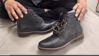 Red Tape Coffee Brown Leather Boots Unboxing And Complete Quality Review [upl. by Ynafetse]