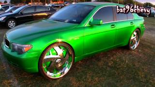 Candy Green BMW 745Li on 28quot DUB WU Spinners  1080p HD [upl. by Norrad292]