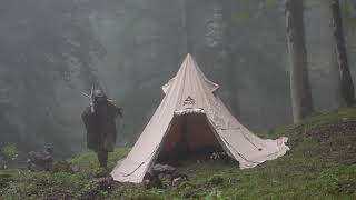 COZY CAMPING IN HEAVY RAINSTORM RELAXING TENT EXPERIENCE [upl. by Nuavahs777]