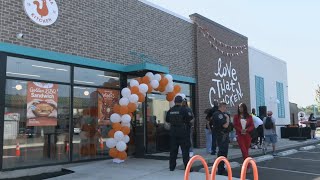 Popeyes Louisiana Kitchen holds grand opening in Louisville [upl. by Hellah197]