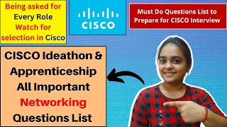 Cisco IdeathonApprenticeship All Networking Questions important listMy Cisco Questions List cisco [upl. by Nosyd]