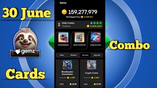 Gemz Daily Combo Cards  Gemz Today Combo 30 June 2024 [upl. by Maier820]