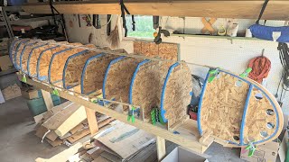 Cedar Strip Canoe Build  Episode 4 Assembling the forms to the strongback [upl. by Trotta]