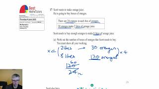 GCSE Maths Edexcel Foundation Paper 2 Thursday 4 June 2020 Q17 Ratio and Proportion [upl. by Uphemia192]