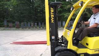 Hyster H50FT Forklift Operating [upl. by Yelsek]