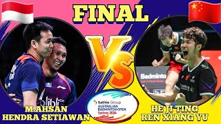 FINAL🇲🇨MAhsanHendra Setiawan 🆚️ 🇨🇳He Ji TingRen Xiang Yu🔥‼️australianopen2024 [upl. by Eittah83]