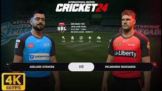 Cricket 24 Career Mode 036  Melbourne Renegades v Adelaide Strikers  BBL Full Match Highlights 4K [upl. by Dhumma476]