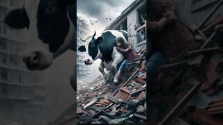 cow saves civilians from tornado storm in the city 5 million views target 5mviewshorts shorts [upl. by Shanan]