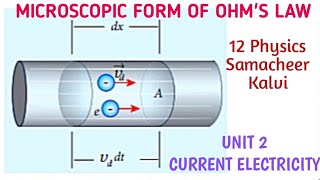 Microscopic form of Ohms law  Unit 2 Current Electricity  12 Physics Samacheer kalvi [upl. by Atteuqnas2]