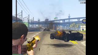 GTA 5 LSPD Vs Michael 720p Pillbox Hill Downtown Los Santos Los Santos [upl. by Ahsinwad640]