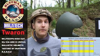 MILITECH NIJ IIIA amp III BALLISTIC HELMETS COMPREHENSIVE TEST BY BUFFMAN RANGE [upl. by Park]