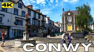 Wales CONWY Town centre Walk tour 4k Great Britain United Kingdom UK [upl. by Ennalyrehc]