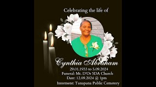 Celebrating the Life of Cynthia Abraham [upl. by Ahsart]