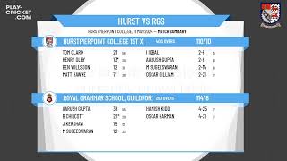 Hurstpierpoint College 1st XI v Royal Grammar School Guildford 1st XI [upl. by Haynor]