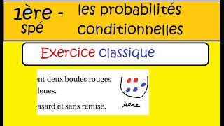 Les probabilités conditionnelles urne avec boules  Première Spé Maths [upl. by Obel]