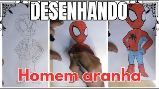 Desenhando mini Homem Aranha  Arte chibi [upl. by Veron713]