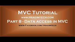 Part 8 Data access in mvc using entity framework [upl. by Bixby67]