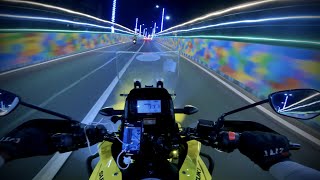 Guwahati city ride at night  suzuki v strom 250 sx [upl. by Navnod]