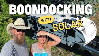 Boondocking with RV Solar Running AC  RV Life at Harvest Host [upl. by Refenej907]