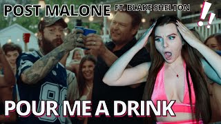 THATS A LOT OF BEER  Reaction to Post Malone  Pour Me A Drink ft Blake Shelton [upl. by Arahsit]