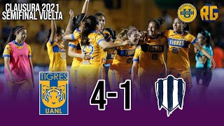 GOLEADA Tigres Femenil vs Rayadas 41  Semifinal Vuelta Clausura 2021  Liga mx Femenil [upl. by Siraf471]