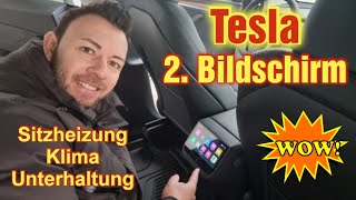 Tesla Model Y3  Display für Rücksitzbank Passagiere  Kinder  Zubehör Test und Einbauanleitung [upl. by Andree]