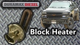 02 Silverado Duramax LB7 Block Heater Replacement [upl. by Alket]