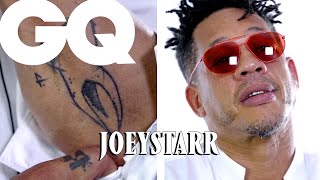 JoeyStarr dévoile ses tattoos  NTM Béatrice Dalle Scorpion  GQ [upl. by Neville897]