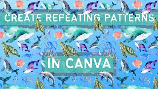 6 Ways to Create Repeating Patterns in Canva seamless patterns random designs rows AI amp premade [upl. by Adlesirk]