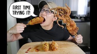 KOREAN CHEESY MOZZARELLA CORN DOG  GIANT SQUID MUKBANG  EATING SHOW [upl. by Oelak23]