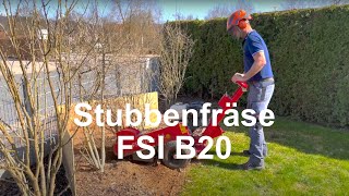 Wurzelstockfräsen mit Stubbenfräse FSI B20 in Neumarkt [upl. by Kcirded]