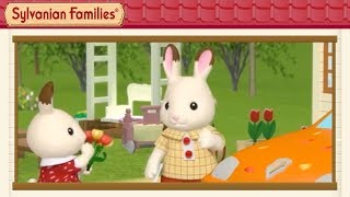 Washing the Car with Chocolate Rabbit Father  Sylvanian Families Movie [upl. by Basham]