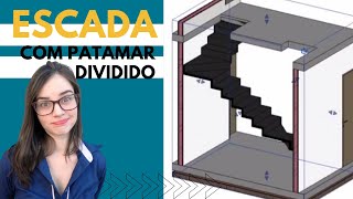 Como fazer Escada com Patamar Dividido  Revit [upl. by Davison]