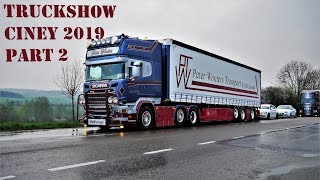 Truckshow Ciney 2019  trucks are leaving with loud pipes in 4K Part 2 [upl. by Anelrac751]