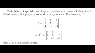 Symmetric Matrix and Transpose [upl. by Teece]