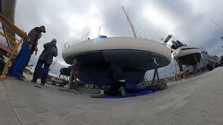 Applying Trilux 33 Antifouling Boat Paint on Albin Vega 27 feet sailboat [upl. by Vergil]