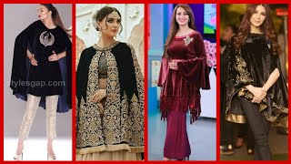 Latest cape style velvet dressesBeautiful Collection Of Cape Style Dresses 20222023 [upl. by Henebry203]