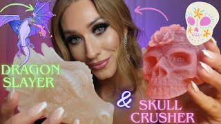 ASMR 🍭 GIANT Halloween Edible Crystals 🍬👻⛈️ Mukbang eating sounds tapping mouth sounds [upl. by Reinert554]