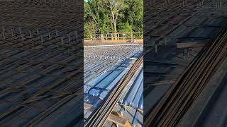 bridgework roadconstruction View from center deck of rebar progress [upl. by Lovato186]