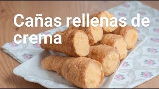 Cómo hacer cañas rellenas de crema pastelera [upl. by Aicilec558]