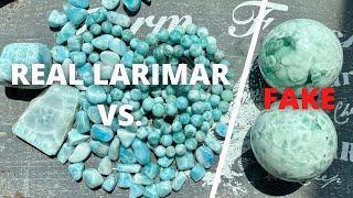 HOW TO SPOT FAKE LARIMAR REAL LARIMAR FROM THE DOMINICA REPUBLIC VS FAKE GLASS LARIMAR [upl. by Etteloc]