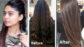 Permanent Hair Straightening At Home  Using Natural Ingredients  Silky and Soft Hair Instant [upl. by Ardnuahsal735]