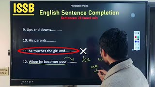 ISSB English Sentence Completion  ISSB Test Preparation [upl. by Tempa]