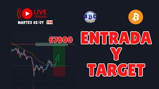 67800 TARGET ASI QUEDA EL NUEVO TRADE DE BITCOIN  Análisis en vivo V780 [upl. by Yalhsa]