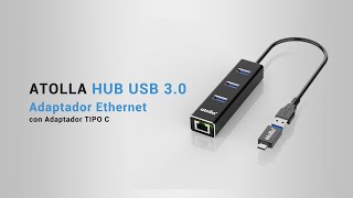 atolla Adaptador Ethernet Gigabit Hub USB 30  ZH301C [upl. by Okia]